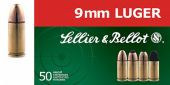 Патрон Sellier & Bellot калибр 9 мм LUGER - FMJ, 8 г., упаковка 50 штук 