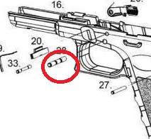 Штифт спускового крючка на Glock 17/19 Gen(3,4)