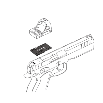 Универсальный адаптер для коллиматоров на пистолеты CZ Shadow и P-10