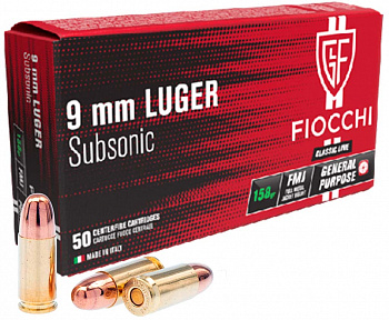 Патрон Fiocchi 9 mm LUGER SUBSONIC 158 гр