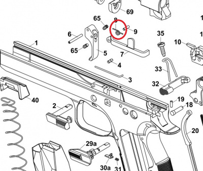Возвратная пружина спускового крючка на CZ TS