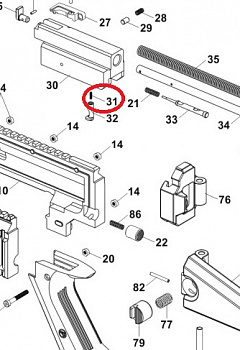 Пружина стопора бойка на CZ Scorpion Evo3 (20шт)