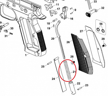 Пружина ударника к пистолету  CZ SP-01/SHADOW2/TS2 (5шт)