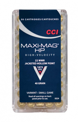 Патрон CCI калибр 22 Win.Mag MAXI-MAG JHP 40grs 2.59 г