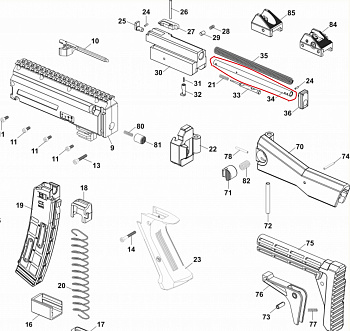 Направляющая возвратной пружины CZ Scorpion Evo3 (10шт)