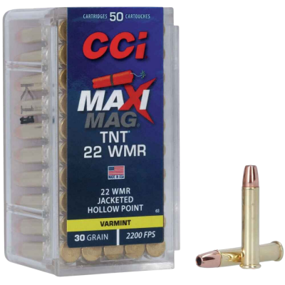 Патрон CCI калибр 22 Win.Mag MAXI-MAG TNT JHP 30grs 1.94г