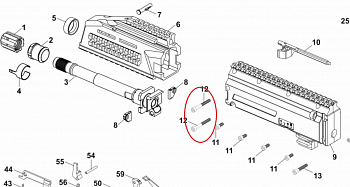 Винт M4x32 DIN912 (скрепляющий) ресивер на CZ Scorpion Evo3